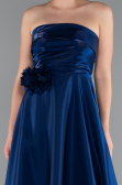 Midi Navy Blue Satin Cocktail Dress ABK2363