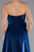 Midi Navy Blue Satin Cocktail Dress ABK2363