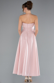 Midi Powder Color Satin Cocktail Dress ABK2363