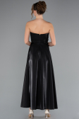 Midi Black Satin Cocktail Dress ABK2363