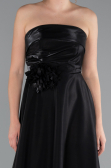 Midi Black Satin Cocktail Dress ABK2363