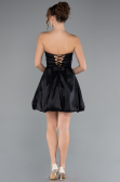Black Strapless Balloon Skirt Short Prom Dress ABK2360