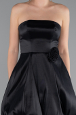 Black Strapless Balloon Skirt Short Prom Dress ABK2360