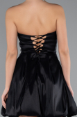 Black Strapless Balloon Skirt Short Prom Dress ABK2360
