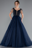 Long Navy Blue Designer Evening Dress ABU5019