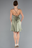 Short Olive Drab Satin Cocktail Dress ABK2366