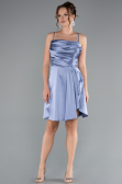 Short Indigo Satin Cocktail Dress ABK2366