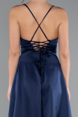 Short Navy Blue Satin Cocktail Dress ABK2366
