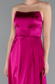 Long Fuchsia Satin Prom Gown ABU5023