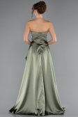 Long Olive Drab Satin Prom Gown ABU5023