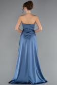 Long Indigo Satin Prom Gown ABU5023