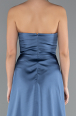 Long Indigo Satin Prom Gown ABU5023