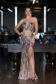 Long Gold Evening Dress ABU5024