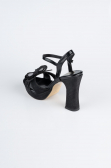 Black Silvery Evening Shoe MJC2331