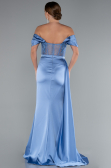 Indigo Long Satin Evening Dress ABU5034