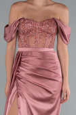 Onion Skin Long Satin Evening Dress ABU5034