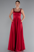 Long Burgundy Satin Prom Gown ABU5059