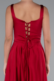 Long Burgundy Satin Prom Gown ABU5059