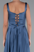 Long Indigo Satin Prom Gown ABU5059