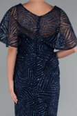 Midi Navy Blue Plus Size Cocktail Dress ABK2372