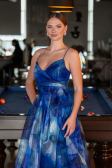 Long Sax Blue Evening Dress ABU5053