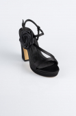 Black Satin Evening Shoe ABS1142