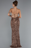 Copper Strapless Slit Long Scaly Mermaid Prom Dress ABU4790