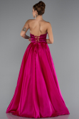 Long Fuchsia Satin Evening Dress ABU5064