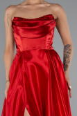 Long Red Satin Evening Dress ABU5064