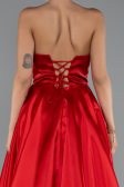Long Red Satin Evening Dress ABU5064