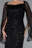 Long Black Beaded Evening Dress ABU5066
