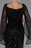 Long Black Beaded Evening Dress ABU5066