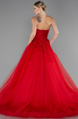 Red Strapless Dantelle Haute Couture Dress ABU4431