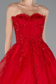 Red Strapless Dantelle Haute Couture Dress ABU4431