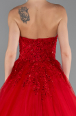 Red Strapless Dantelle Haute Couture Dress ABU4431