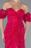 Long Fuchsia Scaly Evening Dress ABU5075