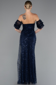 Long Navy Blue Scaly Evening Dress ABU5075