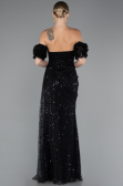 Long Black Scaly Evening Dress ABU5075