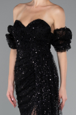 Long Black Scaly Evening Dress ABU5075