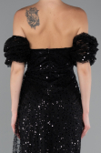 Long Black Scaly Evening Dress ABU5075
