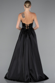 Long Black Satin Evening Dress ABU5064