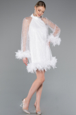Short White Scaly Cocktail Dress ABK2202