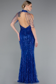 Long Sax Blue Beaded Evening Dress ABU4912