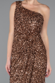 Midi Copper Scaly Party Dress ABK2377