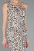 Midi Beige Scaly Party Dress ABK2377