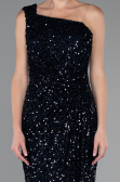 Midi Navy Blue Scaly Party Dress ABK2377