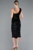 Midi Black Scaly Party Dress ABK2377