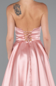 Long Powder Color Satin Evening Dress ABU5064