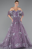 Long Lavender Plus Size Engagement Dress ABU5076