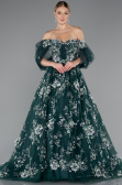 Long Emerald Green Plus Size Engagement Dress ABU5076